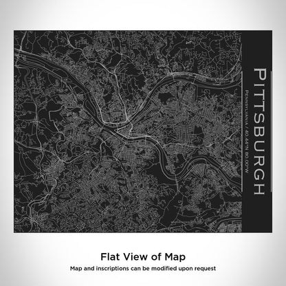 Pittsburgh - Pennsylvania Map Bottle with Bamboo Top in Matte Black