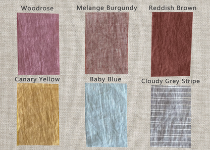 Deep Rose linen pillowcase with ties