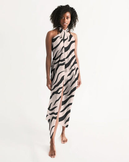 Sheer Sarong Swimsuit Cover Up Wrap / Pink Abstract