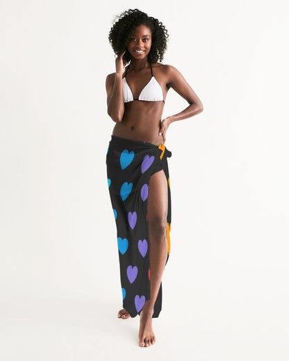 Sheer Rainbow Heart Swimsuit Cover Up