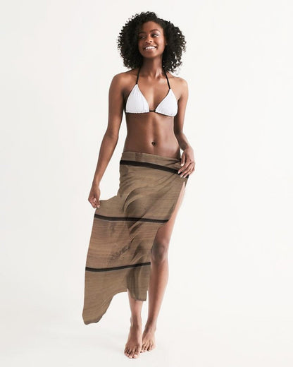 Sheer Sarong Swimsuit Cover Up Wrap / Brown Wood