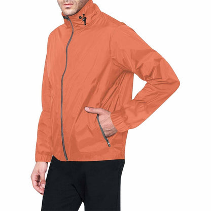 Burnt Sienna Red Hooded Windbreaker Jacket - Men / Women