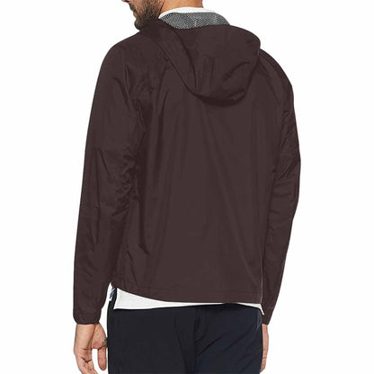 Carafe Brown Hooded Windbreaker Jacket - Men / Women