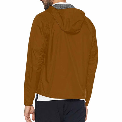 Chocolate Brown Hooded Windbreaker Jacket - Men / Women