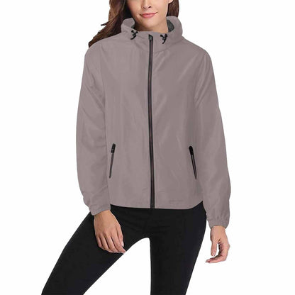 Coffee Brown Hooded Windbreaker Jacket - Men / Women