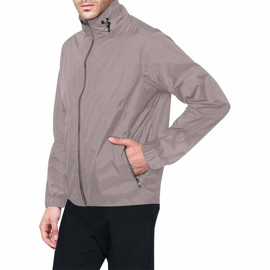 Coffee Brown Hooded Windbreaker Jacket - Men / Women