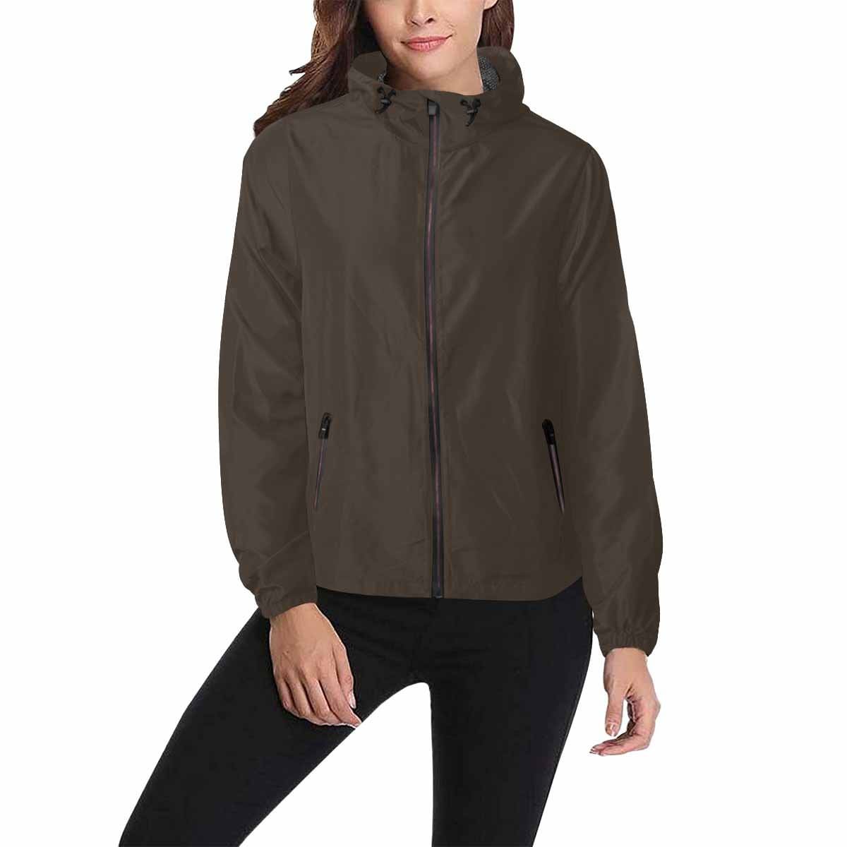 Dark Taupe Brown Hooded Windbreaker Jacket - Men / Women