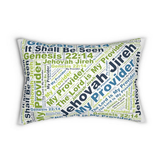 Decorative Lumbar Throw Pillow - Jehovah Jireh my Provider Word Art