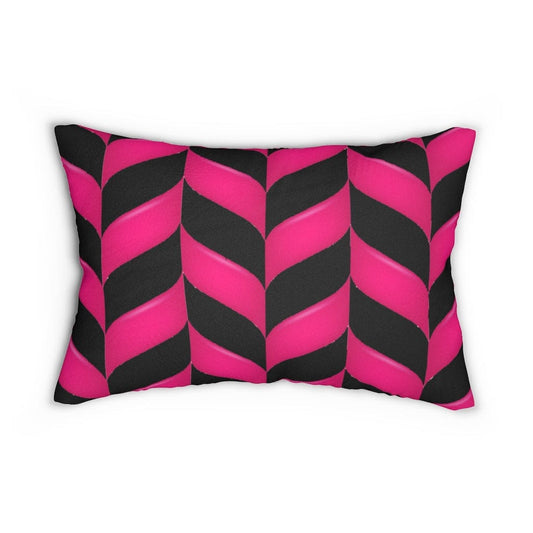 Decorative Lumbar Throw Pillow - Pink Chevron Pattern