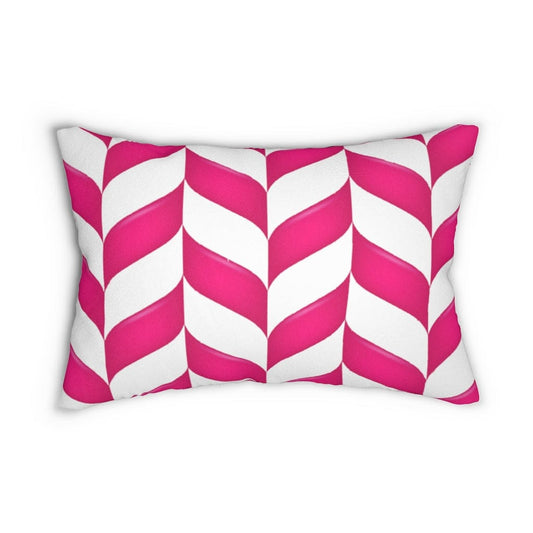 Decorative Lumbar Throw Pillow - Pink Chevron Pattern