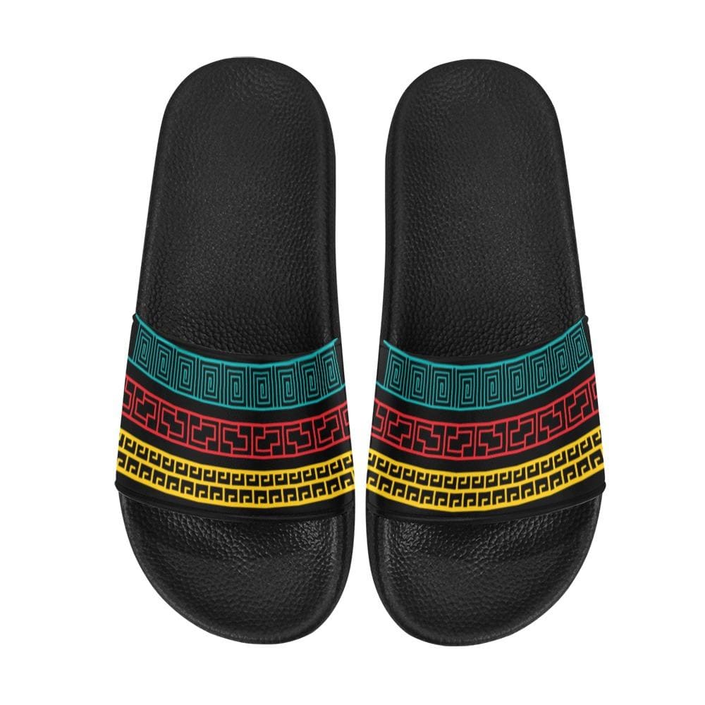 Mens Slide Sandals - Multicolor Print