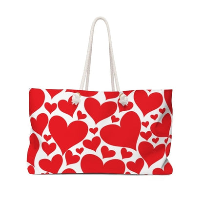 Weekender Tote Bag - Love Red Hearts