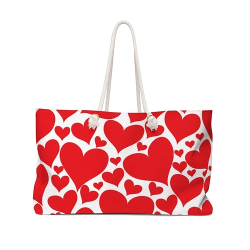 Weekender Tote Bag - Love Red Hearts