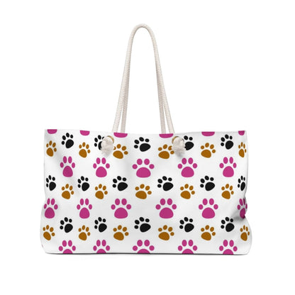 Weekender Tote Bag - Pink and Black Paws