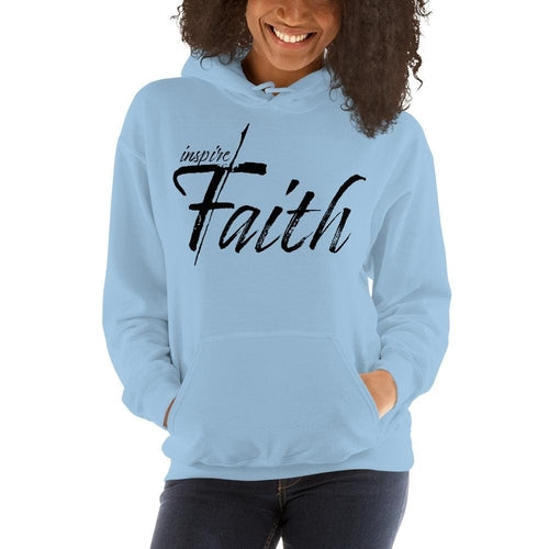 Womens Hoodie - Pullover Sweatshirt - Black Graphic / Inspire Faith