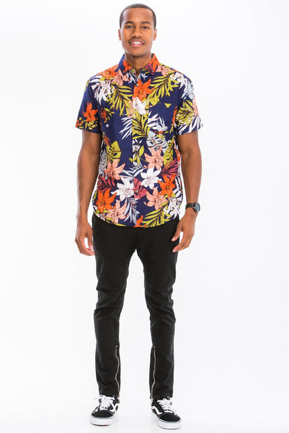HAWAIIAN PRINT BUTTON DOWN SHIRT