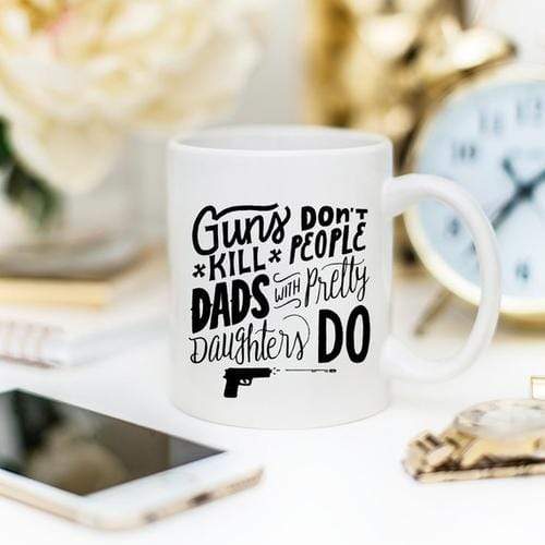 Magenta Shadow Gifts 11oz Coffee Mug - Guns Don't Kill People Dads With