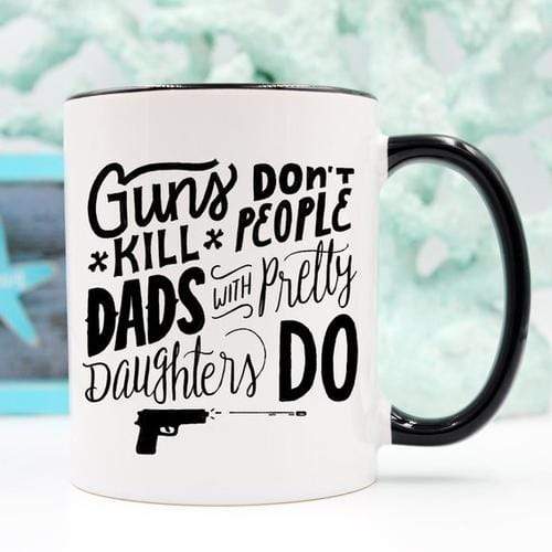 Magenta Shadow Gifts 11oz Coffee Mug - Guns Don't Kill People Dads With