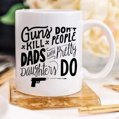 Magenta Shadow Gifts 11oz Coffee Mug - Guns Don't Kill People Dads With
