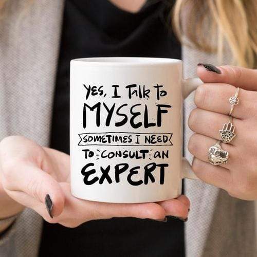 Magenta Shadow Gifts 11oz Coffee Mug -  Yes, I Talk to Myself.