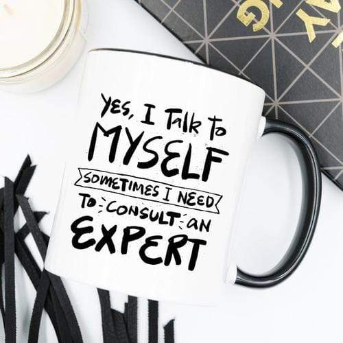 Magenta Shadow Gifts 11oz Coffee Mug -  Yes, I Talk to Myself.