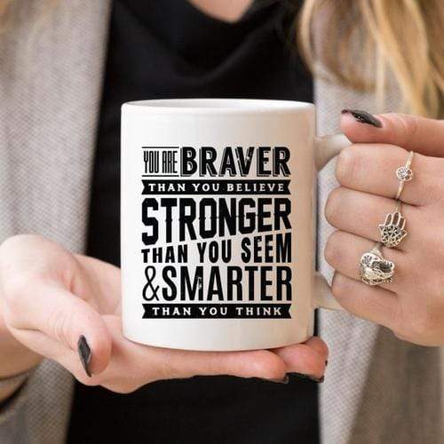 Magenta Shadow Gifts 11oz Coffee Mug - "You Are Braver Than You