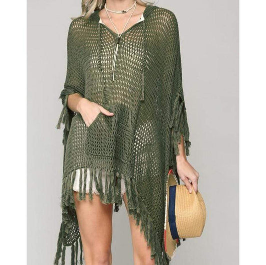 Silver Sam Swimwear One Size / green 2021 Summer V-neck Summer Dress Beach Tunic Women Beachwear Kaftan