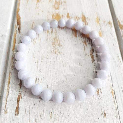 Purple Lily Jewelry & Watches 6mm Blue Lace Agate Bracelet