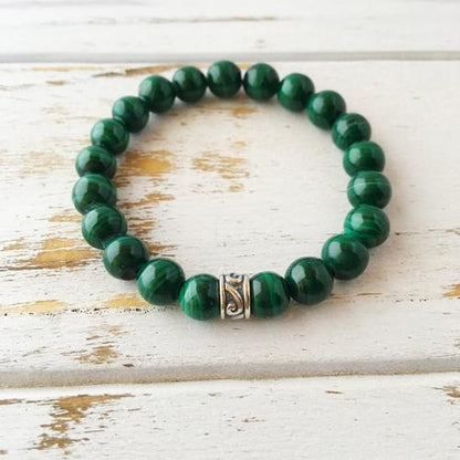 Purple Lily Jewelry & Watches 6mm Malachite Bracelet