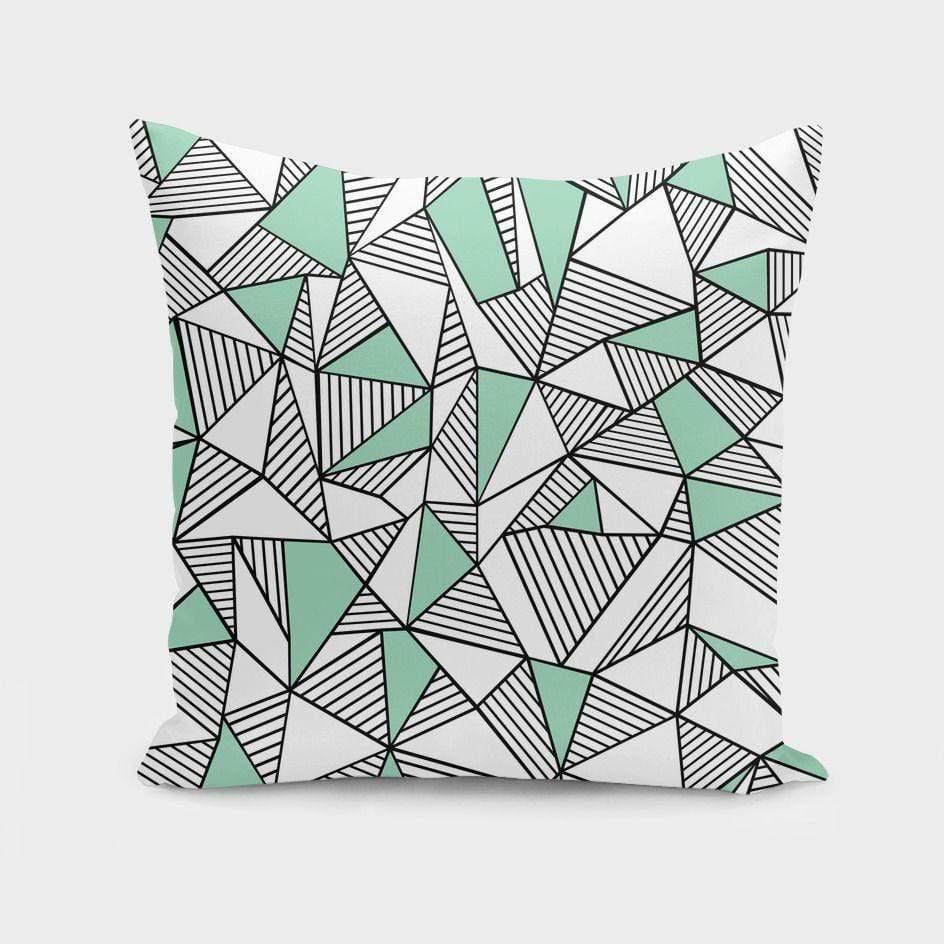 Scorpius Textiles & Pillows Ab Lines With Mint Blocks  Cushion/Pillow