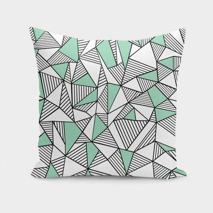 Scorpius Textiles & Pillows Ab Lines With Mint Blocks  Cushion/Pillow