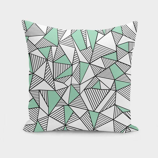 Scorpius Textiles & Pillows Ab Lines With Mint Blocks  Cushion/Pillow