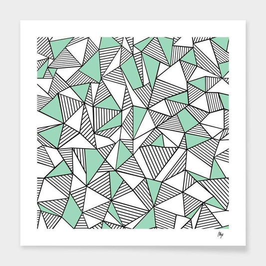 Scorpius Textiles & Pillows Ab Lines With Mint Blocks  Cushion/Pillow