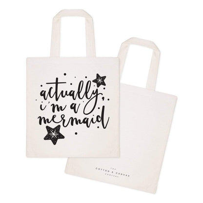 Turquoise Andromeda Totes & Beach Bags Actually, I'm a Mermaid Tote Bag