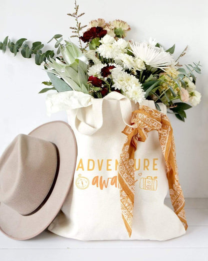 Turquoise Andromeda Totes & Beach Bags Adventure Awaits Tote Bag