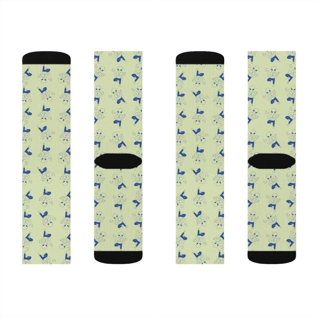 Yellow Pandora Socks Alien Yoga Socks