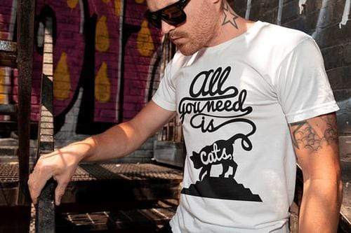 Green Lucky Men's Clothing All You Need Is Cats Men's Tee