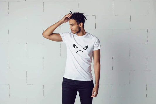 Orange Poppy Women's Clothing Angry Face Men's Tee