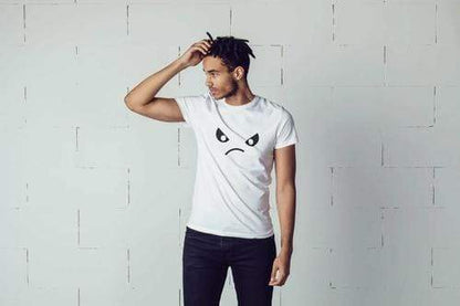 Orange Poppy Women's Clothing 2XL / White Angry Face Men's Tee