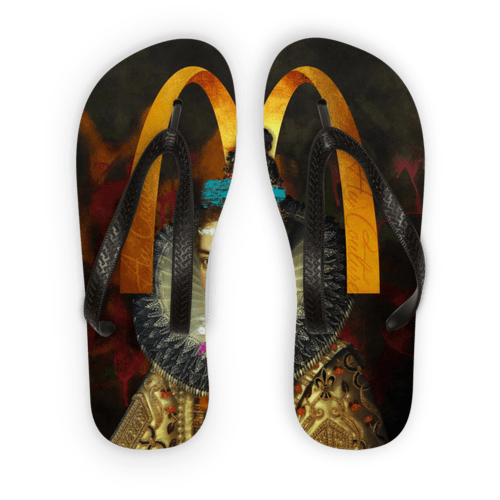 Scorpius Sandals L / Black Strap Au Couture Adult Flip Flops