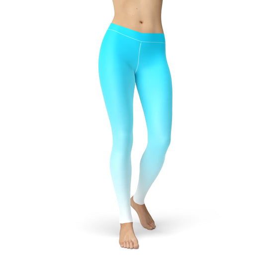 Orange Poppy Leggings Avery Blue White Ombre Leggings
