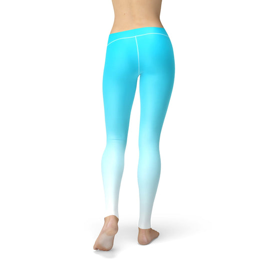 Orange Poppy Leggings Avery Blue White Ombre Leggings