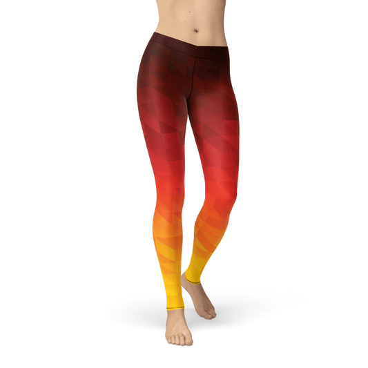 Orange Poppy Leggings Avery Fiery Triangles Leggings