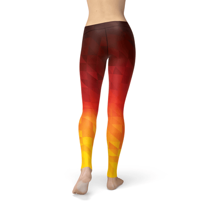 Orange Poppy Leggings Avery Fiery Triangles Leggings