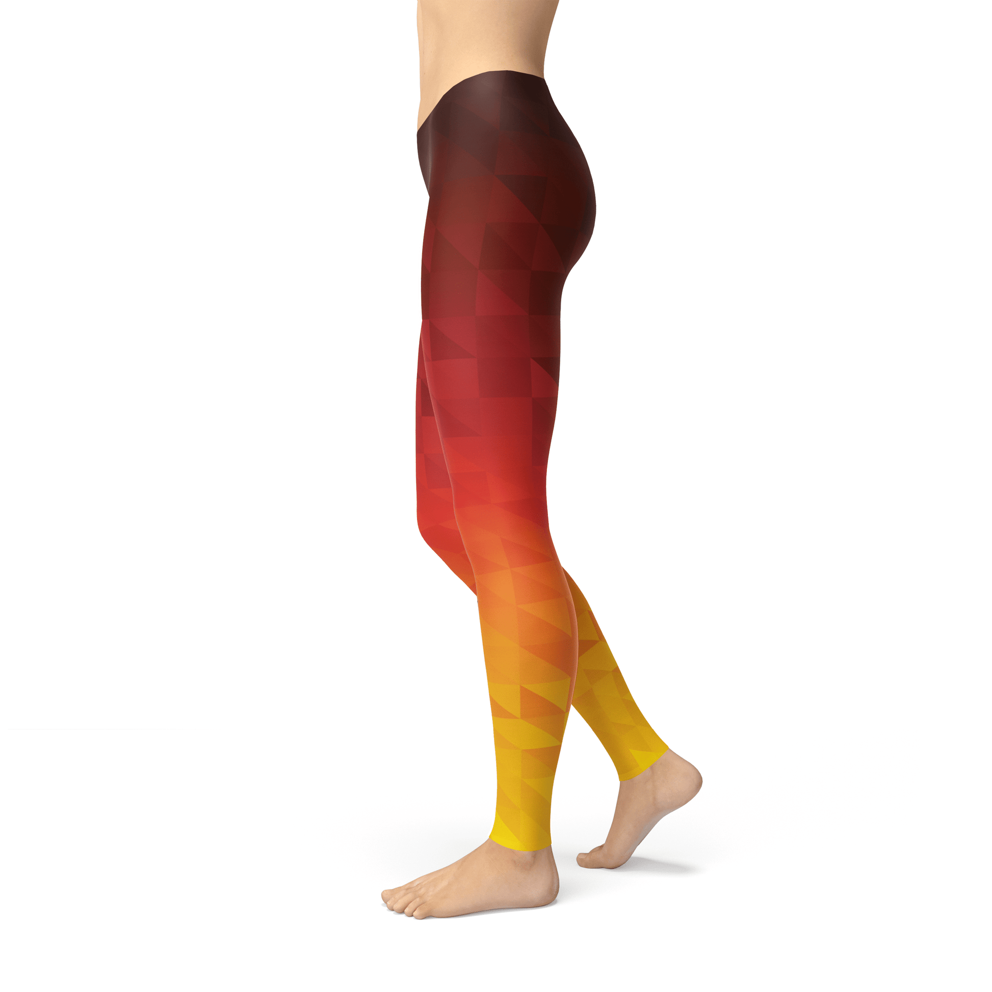 Orange Poppy Leggings Avery Fiery Triangles Leggings