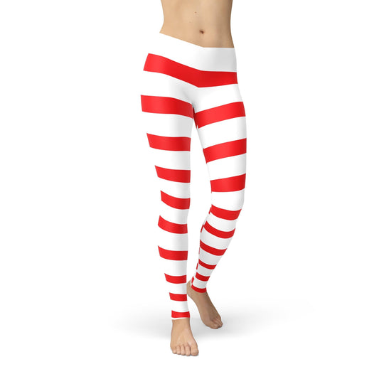 Orange Poppy Leggings Avery Red Candy Cane Leggings