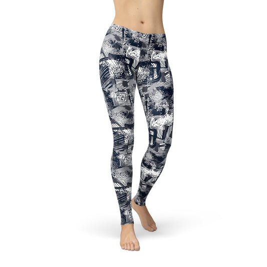 Orange Poppy Leggings Avery Spiral Squares Leggings