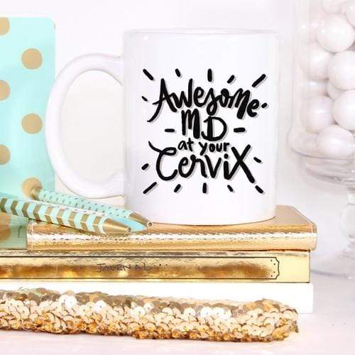 Magenta Shadow Gifts Awesome MD At Your Cervix, Funny Coffee Mug, Md,