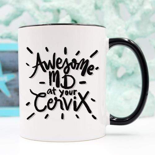 Magenta Shadow Gifts Awesome MD At Your Cervix, Funny Coffee Mug, Md,