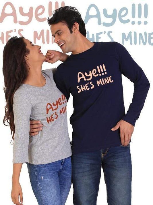 Scorpius T-shirts Aye He's Mine, Aye She's Mine Couple Full Sleeves